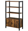 Industrial Bookshelf, Storage Cabinet with 3-Tier with Doors, for Home Office, Living Room Rustic Brown