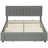 Double Ottoman Bed Frame with Storage Drawer – Grey