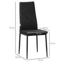 Set of 6 Faux Leather Dining Chairs