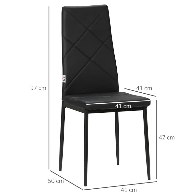 Set of 4 Faux Leather Dining Chairs