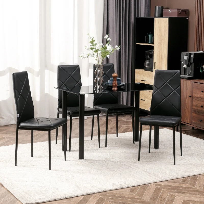 Set of 4 Faux Leather Dining Chairs