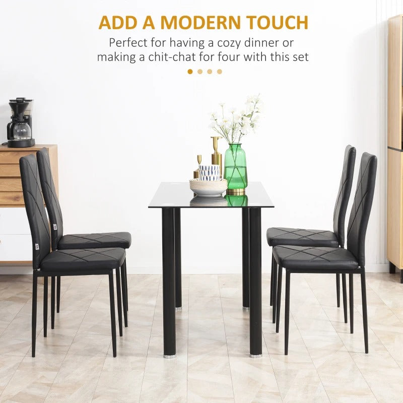 Set of 4 Faux Leather Dining Chairs