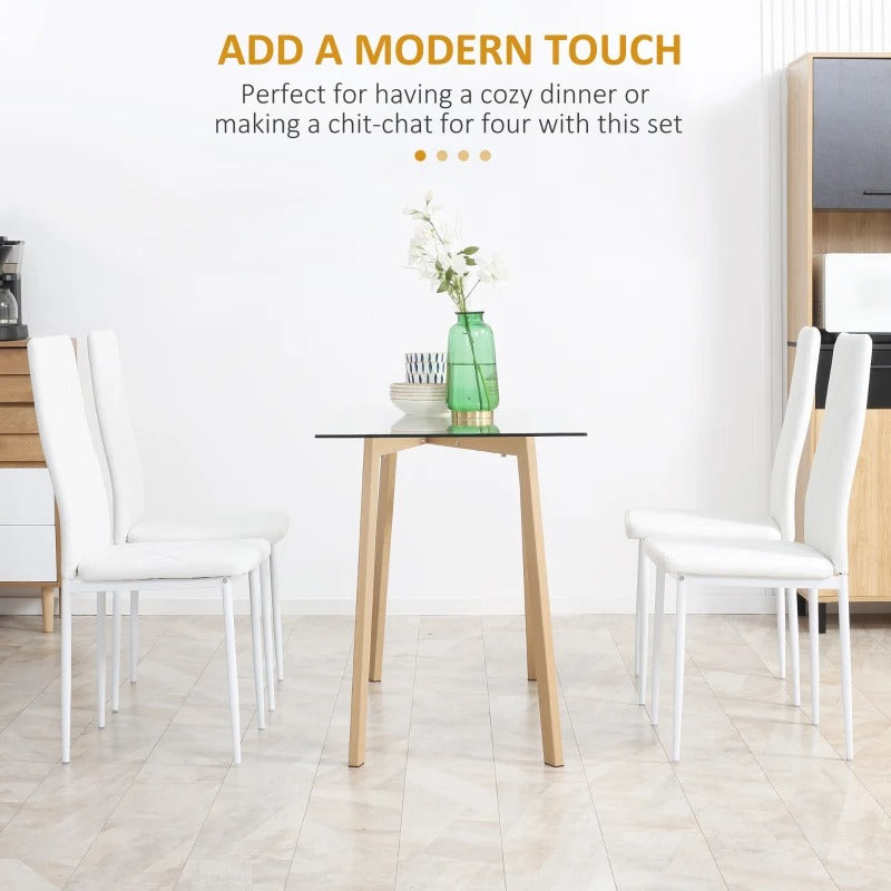 Set of 4 Faux Leather Dining Chairs