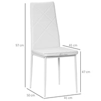 Set of 6 Faux Leather Dining Chairs