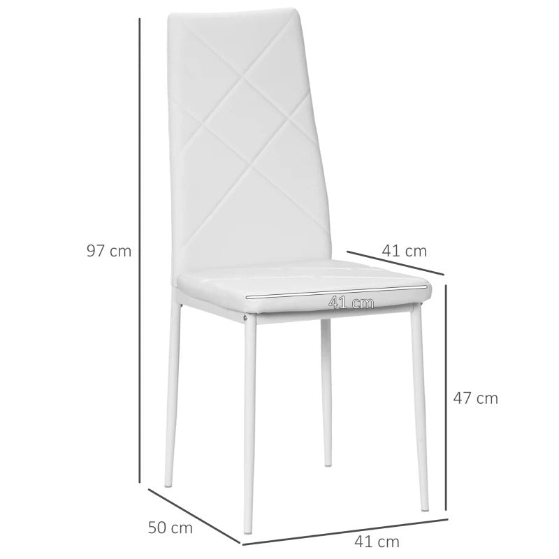 Set of 4 Faux Leather Dining Chairs