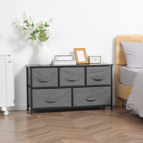 The Furniture Hubs 5-Drawer Fabric Dresser Chest, Bedroom