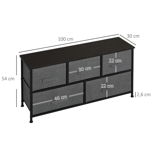 The Furniture Hubs 5-Drawer Fabric Dresser Chest, Bedroom