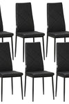 Set of 6 Faux Leather Dining Chairs