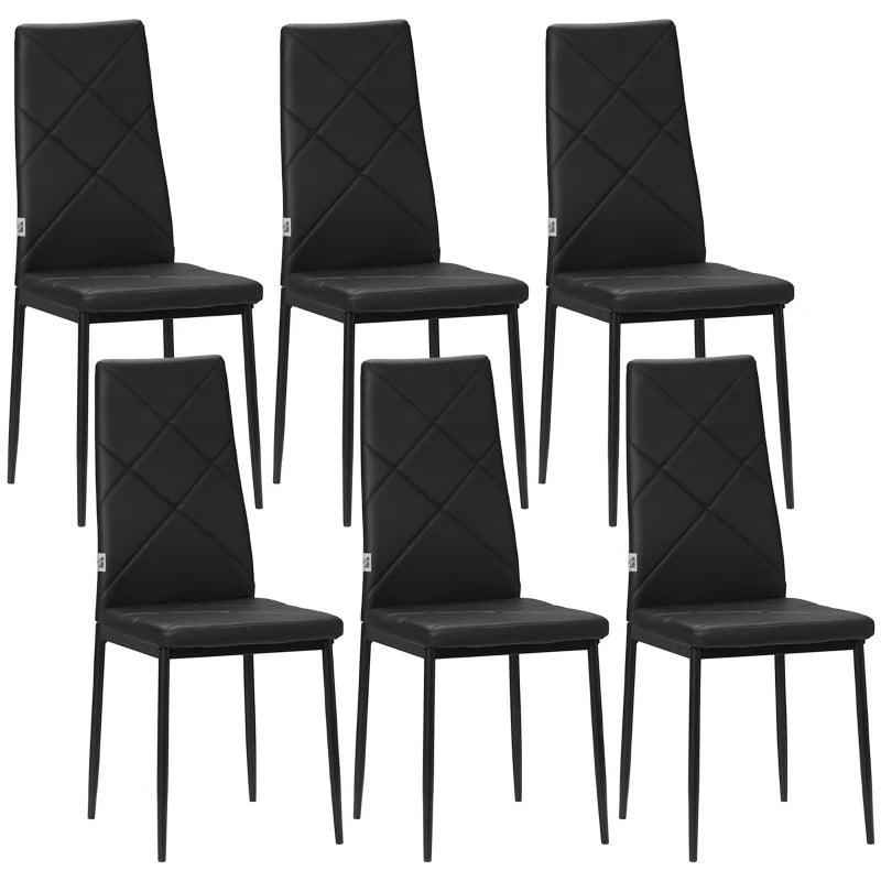 Set of 6 Faux Leather Dining Chairs