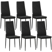 Set of 6 Faux Leather Dining Chairs