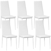 Set of 6 Faux Leather Dining Chairs