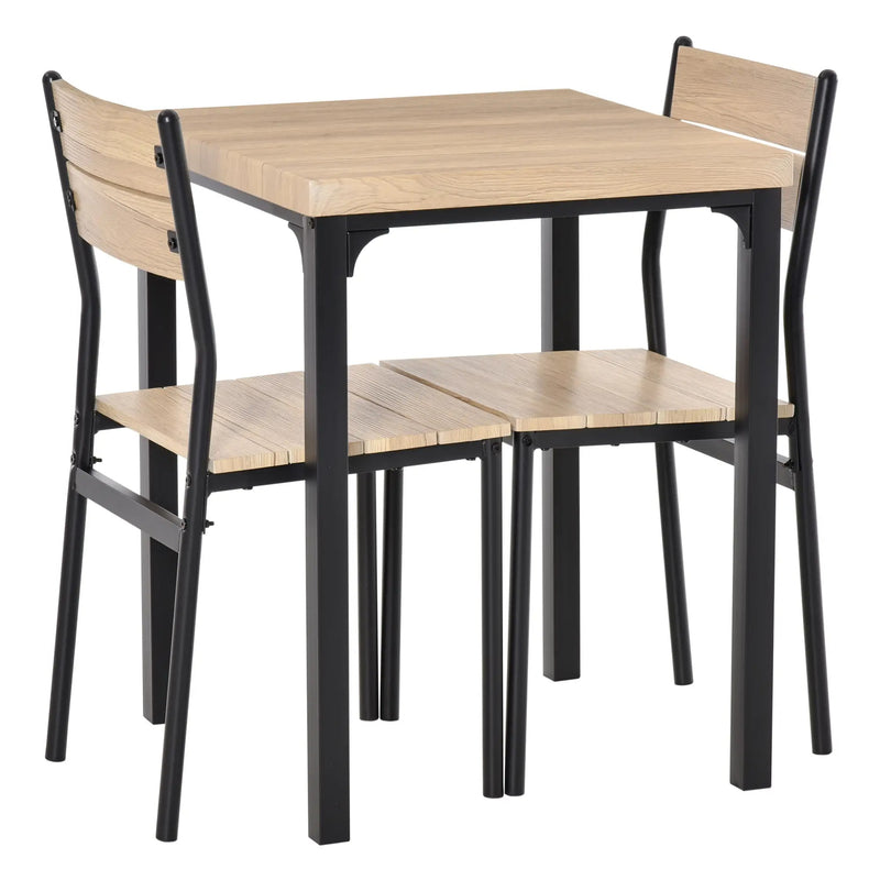 Dining Table & Chairs Set – Rustic Wood & Black Metal