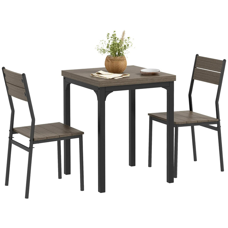 Dining Table & Chairs Set – Rustic Wood & Black Metal