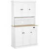 180cm Freestanding Kitchen Cabinet – Tall Storage Cupboard with Drawer, Shelves, Open Countertop and 6 Doors