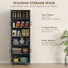 Freestanding Kitchen Cupboard, 4-Door Storage Cabinet with Adjustable Shelves, Modern Kitchen Pantry for Dining Room, 170cm, Grey Wood Effect
