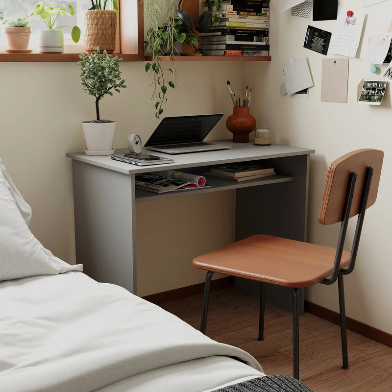 Modern Computer Desk, Home Office Table, Small Writing Desk with Storage Shelf