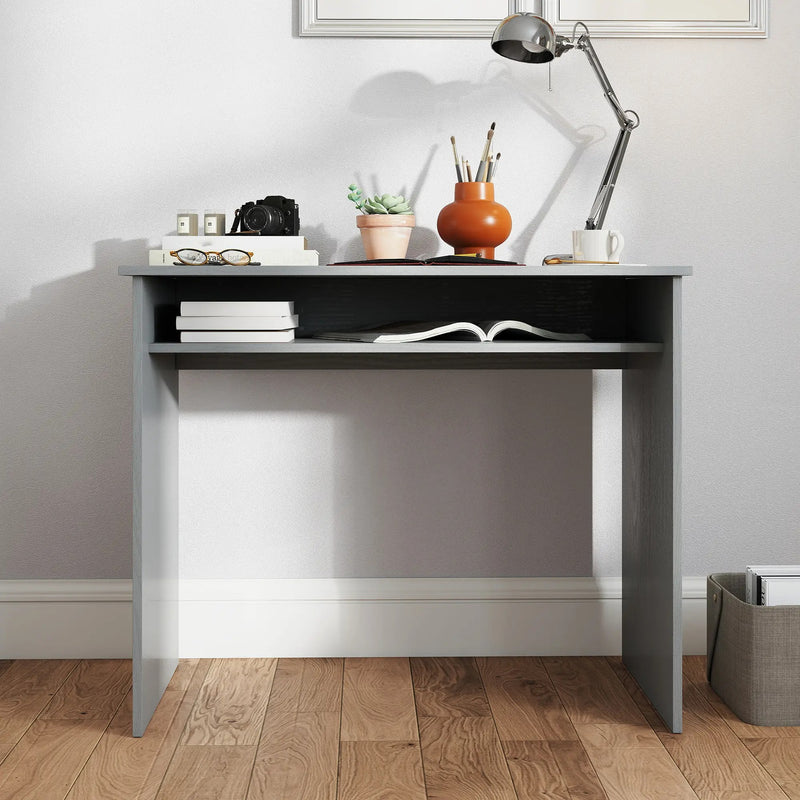 Modern Computer Desk, Home Office Table, Small Writing Desk with Storage Shelf