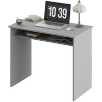 Modern Computer Desk, Home Office Table, Small Writing Desk with Storage Shelf