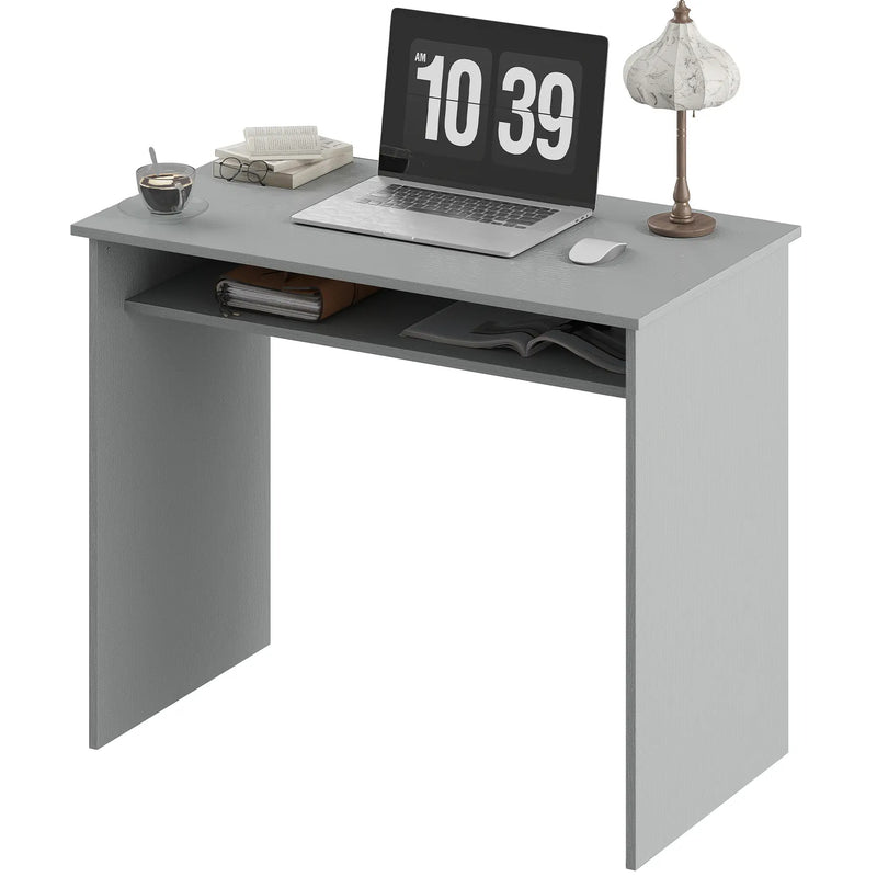 Modern Computer Desk, Home Office Table, Small Writing Desk with Storage Shelf