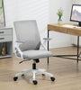 Mesh Office Chair, Desk Chair with Lumbar Support, Flip-up Armrest, Swivel Wheels, Adjustable Height, Grey