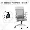 Mesh Office Chair, Desk Chair with Lumbar Support, Flip-up Armrest, Swivel Wheels, Adjustable Height, Grey