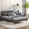 Upholstered Double Bed Frame with Wooden Slats | The Furniture Hubs