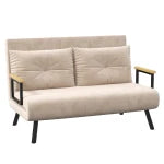 4-in-1 Velvet-Feel Double Sofa Bed with Pillows | The Furniture Hubs