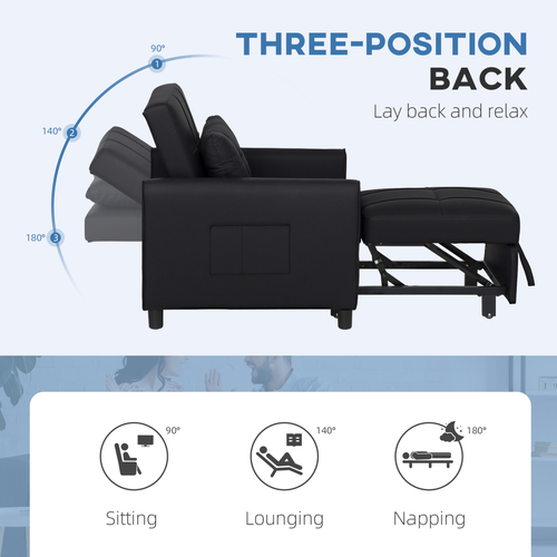 The Furniture Hubs Folding Sleeper Chair Bed with Pillow
