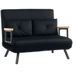 4-in-1 Velvet-Feel Double Sofa Bed with Pillows | The Furniture Hubs