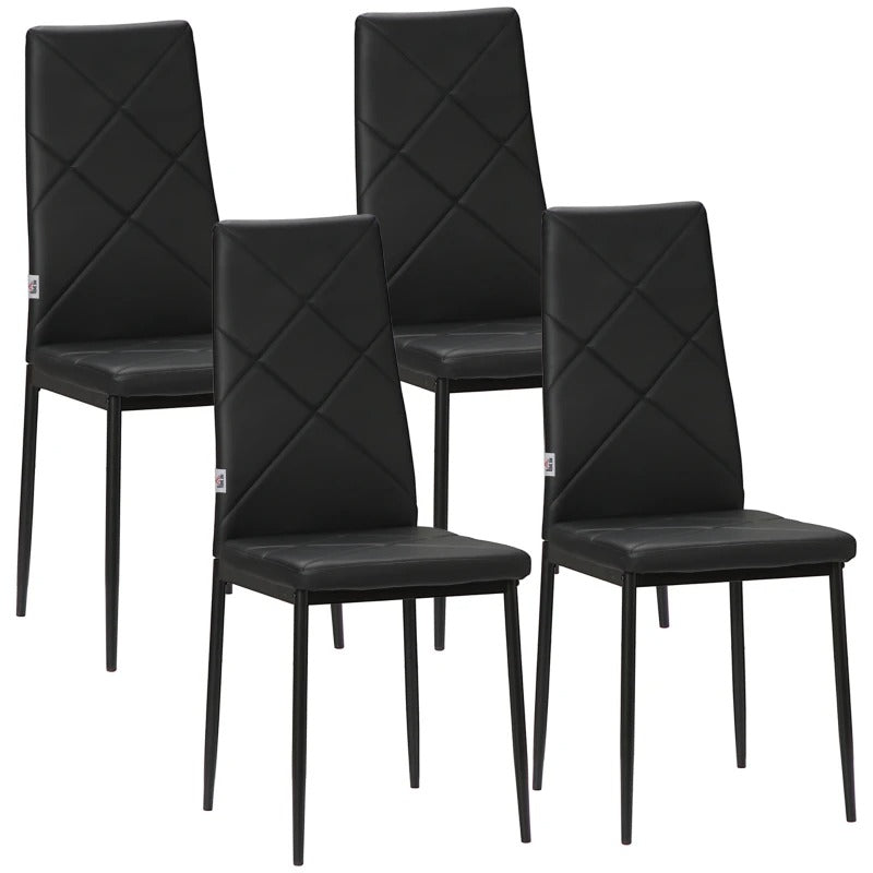 Set of 4 Faux Leather Dining Chairs