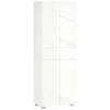 Freestanding 4-Door Kitchen Cupboard, Storage Cabinet Organizer with 4 Shelves, White