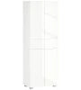 Freestanding 4-Door Kitchen Cupboard, Storage Cabinet Organizer with 4 Shelves, White