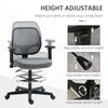 Drafting Chair, Fabric Office Chair, Ergonomic Painting Chair with Height Armrest Adjustable and Foot Ring, 360° Swivel Stool Chair for Standing Desk, Grey