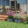 Outsunny Set of 2 Raised Garden Bed, Metal Planter Box with Safety Edging, Easy-to-assemble Stock Tank