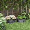 Outsunny Set of 2 Raised Garden Bed, Metal Planter Box with Safety Edging, Easy-to-assemble Stock Tank