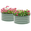 Outsunny Set of 2 Raised Garden Bed, Metal Planter Box with Safety Edging, Easy-to-assemble Stock Tank
