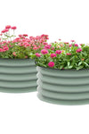 Outsunny Set of 2 Raised Garden Bed, Metal Planter Box with Safety Edging, Easy-to-assemble Stock Tank