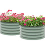 Outsunny Set of 2 Raised Garden Bed, Metal Planter Box with Safety Edging, Easy-to-assemble Stock Tank