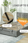 Double Ottoman Bed Frame with Storage Drawer – Grey
