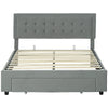 Double Ottoman Bed Frame with Storage Drawer – Grey