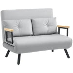 4-in-1 Velvet-Feel Double Sofa Bed with Pillows | The Furniture Hubs