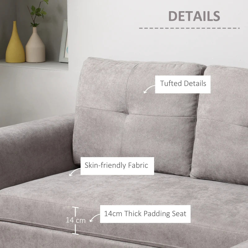 Linen-Look ‘L’ Shaped Storage Sofa Bed | The Furniture Hubs