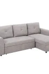 Linen-Look ‘L’ Shaped Storage Sofa Bed | The Furniture Hubs