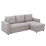 Linen-Look ‘L’ Shaped Storage Sofa Bed | The Furniture Hubs