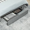 Double Ottoman Bed Frame with Storage Drawer – Grey