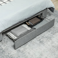 Double Ottoman Bed Frame with Storage Drawer – Grey