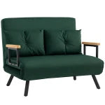 4-in-1 Velvet-Feel Double Sofa Bed with Pillows | The Furniture Hubs