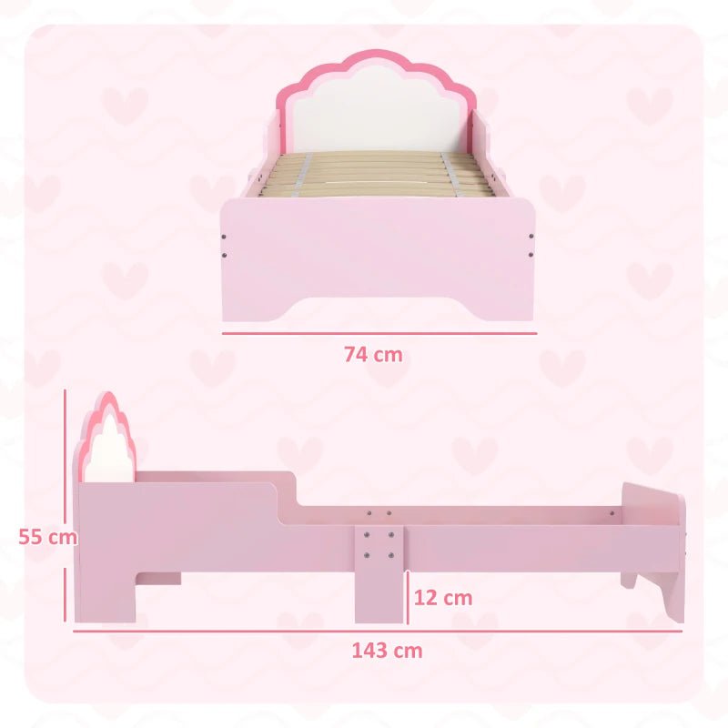 Princess Toddler Bed Frame – Cloud Design, Pink Bed For kid
