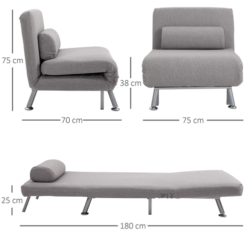 The Furniture Hubs Single Sofa Bed Grey