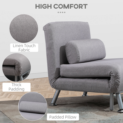 The Furniture Hubs Single Sofa Bed Grey